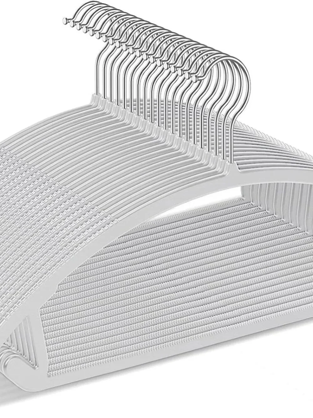 Plastic Hangers (Set of 25) - Grey - NO SHOULDER BUMP and NON SLIP - Picture 6 of 8